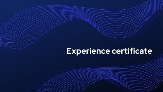 Experience certificate