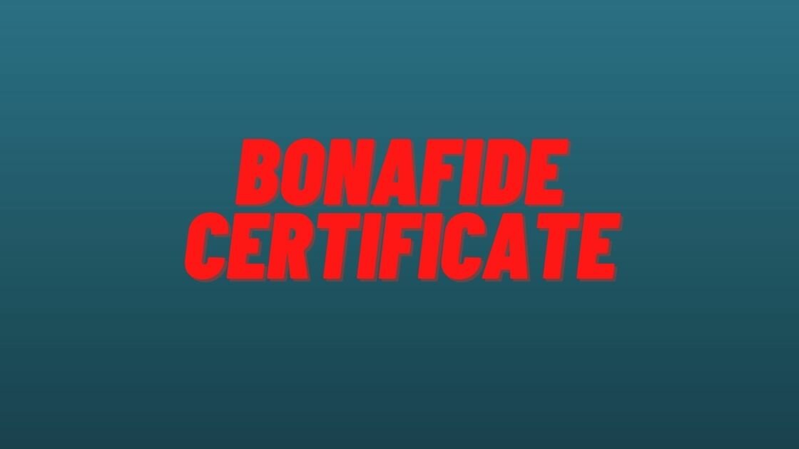 Bonafide certificate